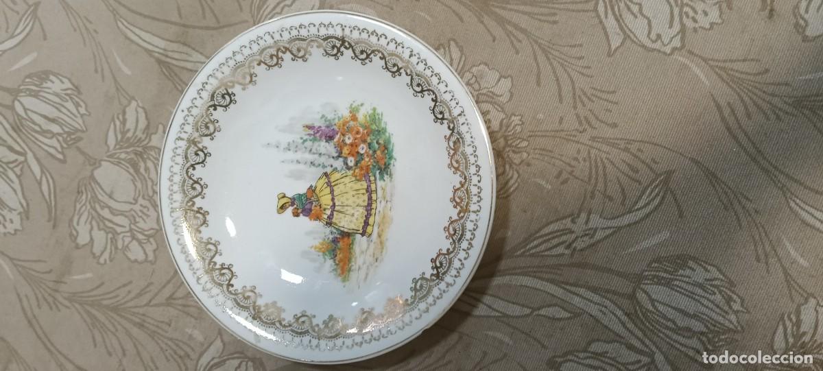 Antiques: PLATO VINTAGE PORCELANA SAN CLAUDIO / MAH VIGO &rdquo;SANTA CLARA&rdquo; - DAMA ROMANTICA (17 CM)