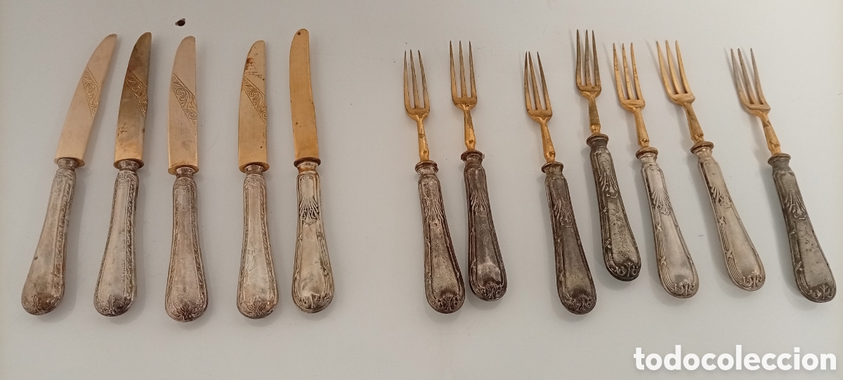Antig&uuml;edades: .SET DE CUBIERTOS DE ALPACA - Foto 2