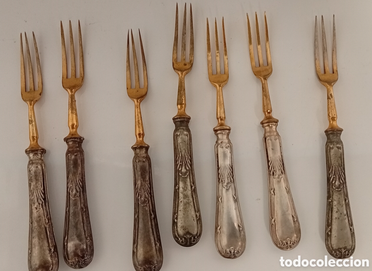 Antig&uuml;edades: .SET DE CUBIERTOS DE ALPACA - Foto 4