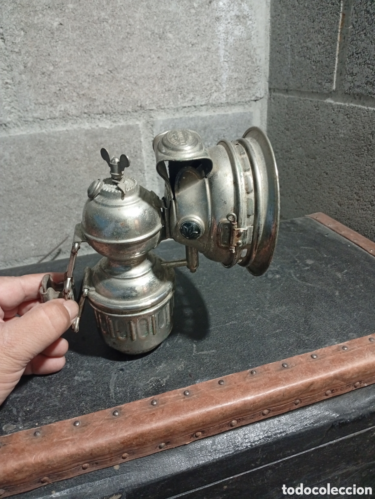 Antig&uuml;edades: Importante farol de bici carburo HERM RIEMAN PHANOMEN