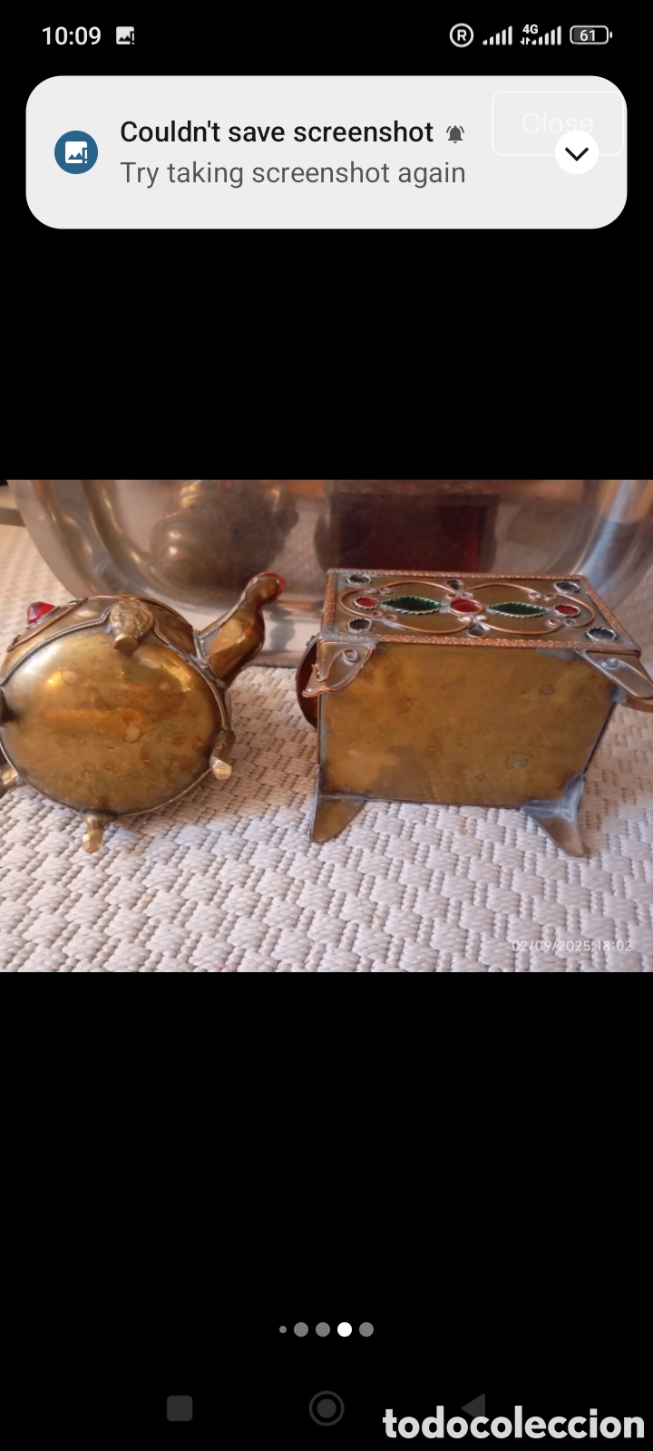 Antig&uuml;edades: Moroccan Copper Trinket Box and Teapot - Foto 10