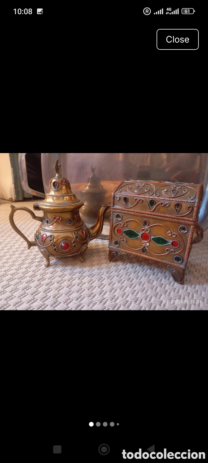 Antig&uuml;edades: Moroccan Copper Trinket Box and Teapot