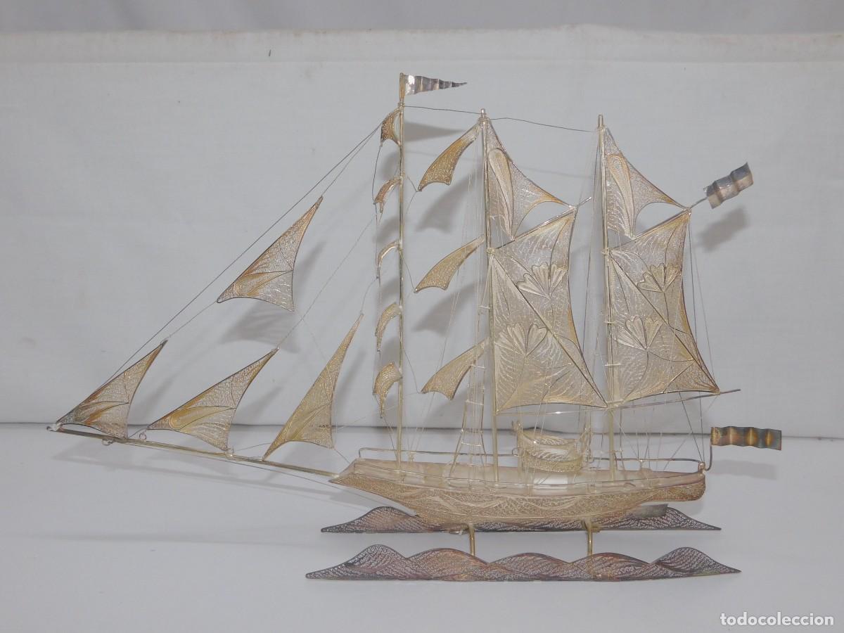 Antig&uuml;edades: BARCO FILIGRANA DE PLATA
