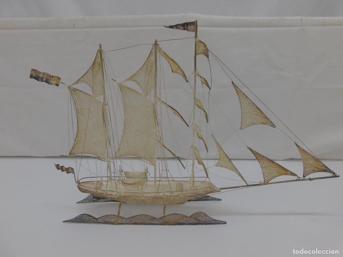 Antig&uuml;edades: BARCO FILIGRANA DE PLATA - Foto 12