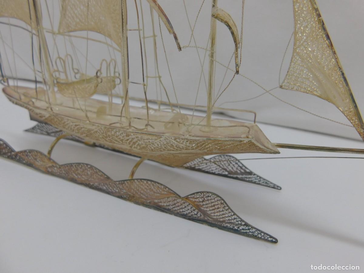 Antig&uuml;edades: BARCO FILIGRANA DE PLATA - Foto 14