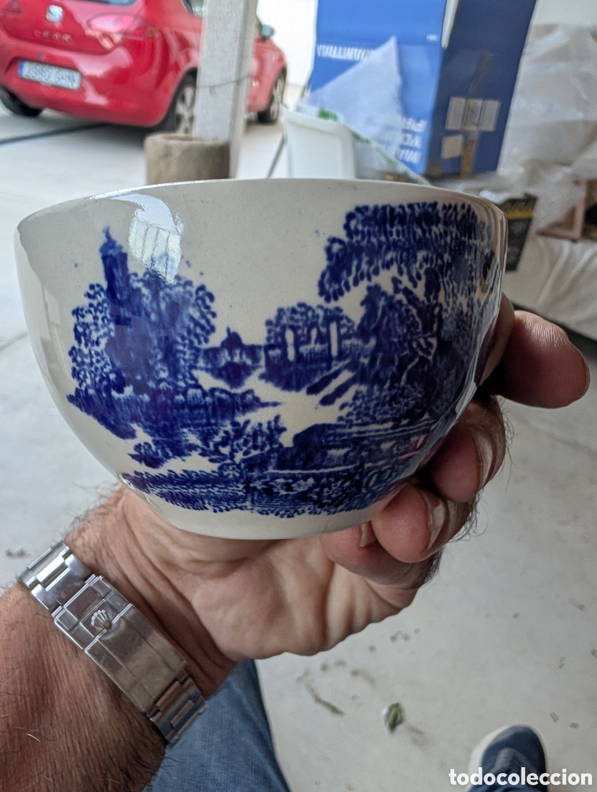 Oggetti Antichi: Antigua taza loza Sacav&eacute;m serie Est&aacute;tua Gilman Portugal para restauraci&oacute;n o estudio