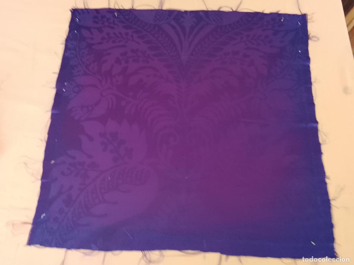 Antiguidades: 53 x 50,5 damasco de seda tela antiguo original dibujo clasico de granadas , vestimentas religiosas