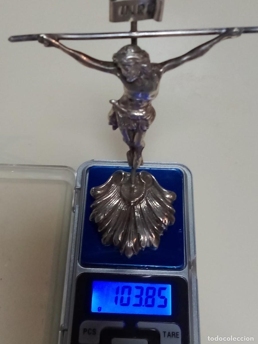 Antig&uuml;edades: crucifijo de plata de sobremesa - Foto 1