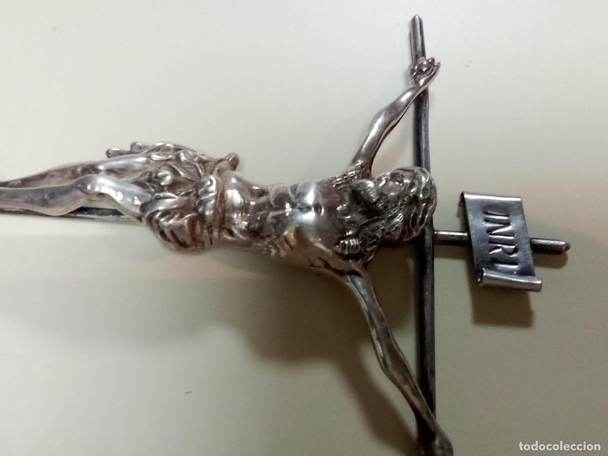Antig&uuml;edades: crucifijo de plata de sobremesa - Foto 2