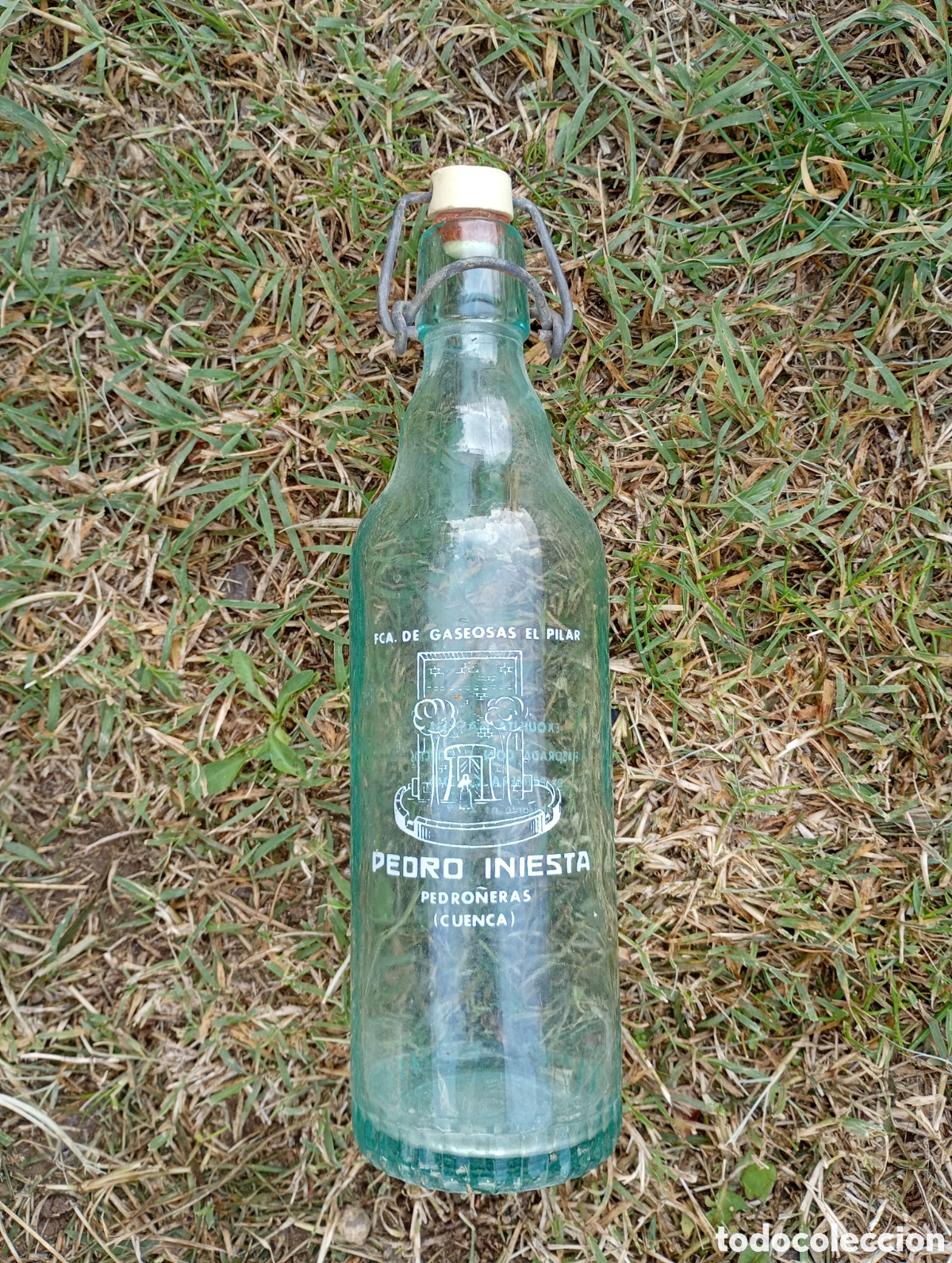 Antiques: Botella tercio gaseosa pedro Iniesta pedro&ntilde;eras cuenca