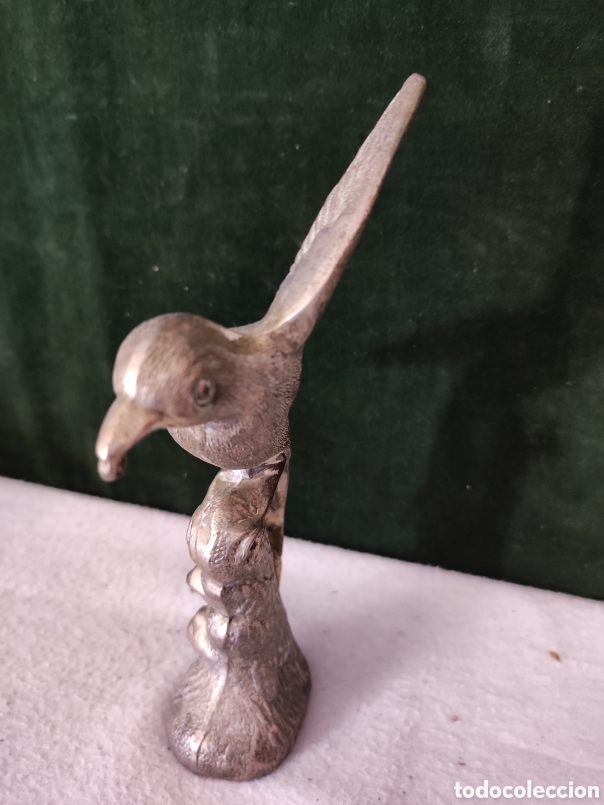 Antig&uuml;edades: Figura de p&aacute;jaro en lat&oacute;n - Foto 2