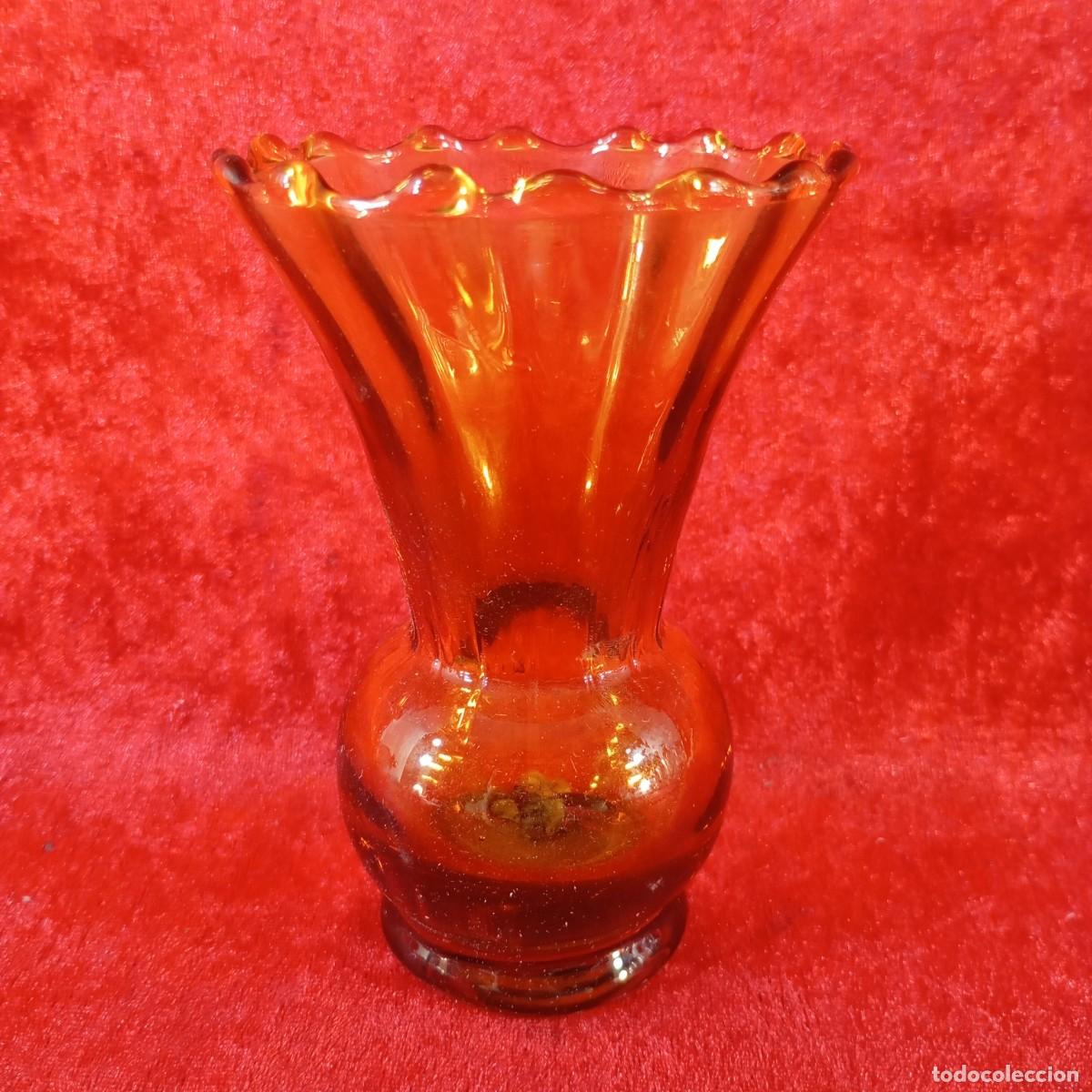 Antig&uuml;edades: MINI JARR&Oacute;N DE CRISTAL AMARILLO - VIDRIO SOPLADO - ARTESANAL - VINTAGE - 8 CM DE ALTO
