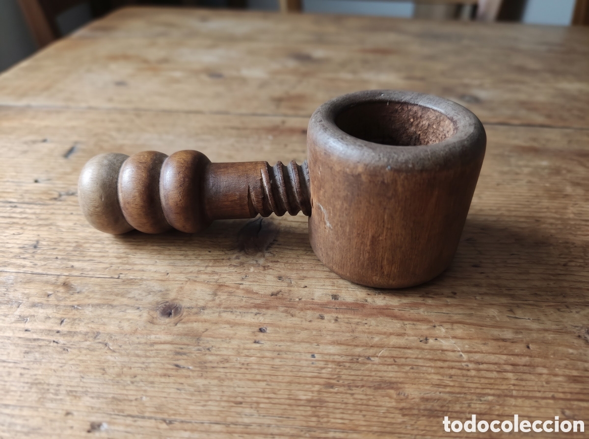 Antig&uuml;edades: Cascanueces de Madera Vintage Antiguo cascanueces manual de cocina fabricado artesanalmente en mader