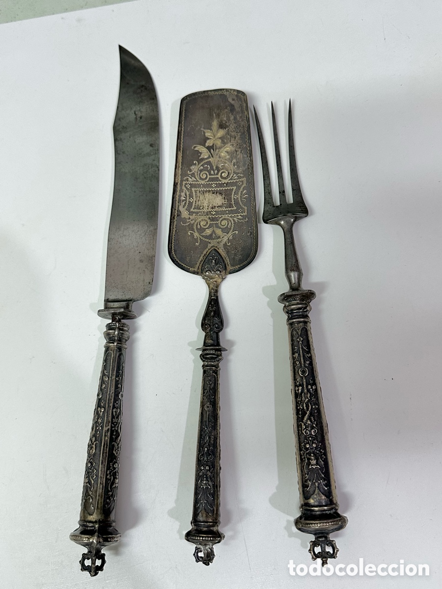 Antig&uuml;edades: Antigua cuberter&iacute;a de 1800 de plata de 800 vintage