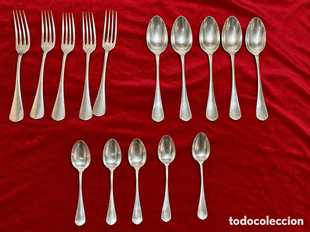 Antig&uuml;edades: Lote 15 cubiertos Christofle en metal plateado
