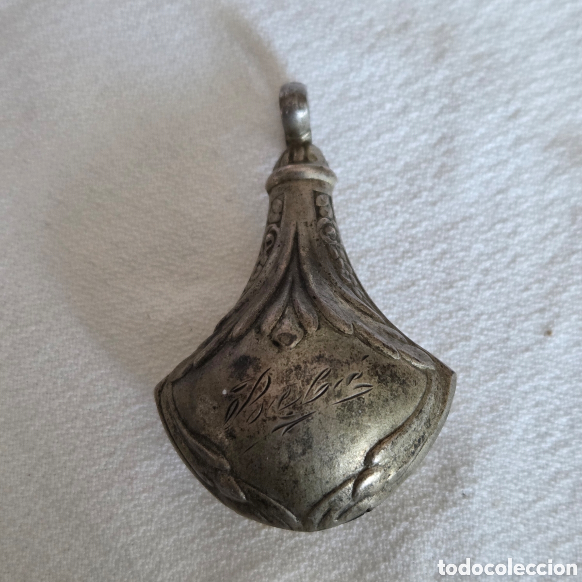 Antig&uuml;edades: Antiguo sonajero de plata art nouveau circa 1900 &rdquo;B&eacute;b&eacute;&rdquo;
