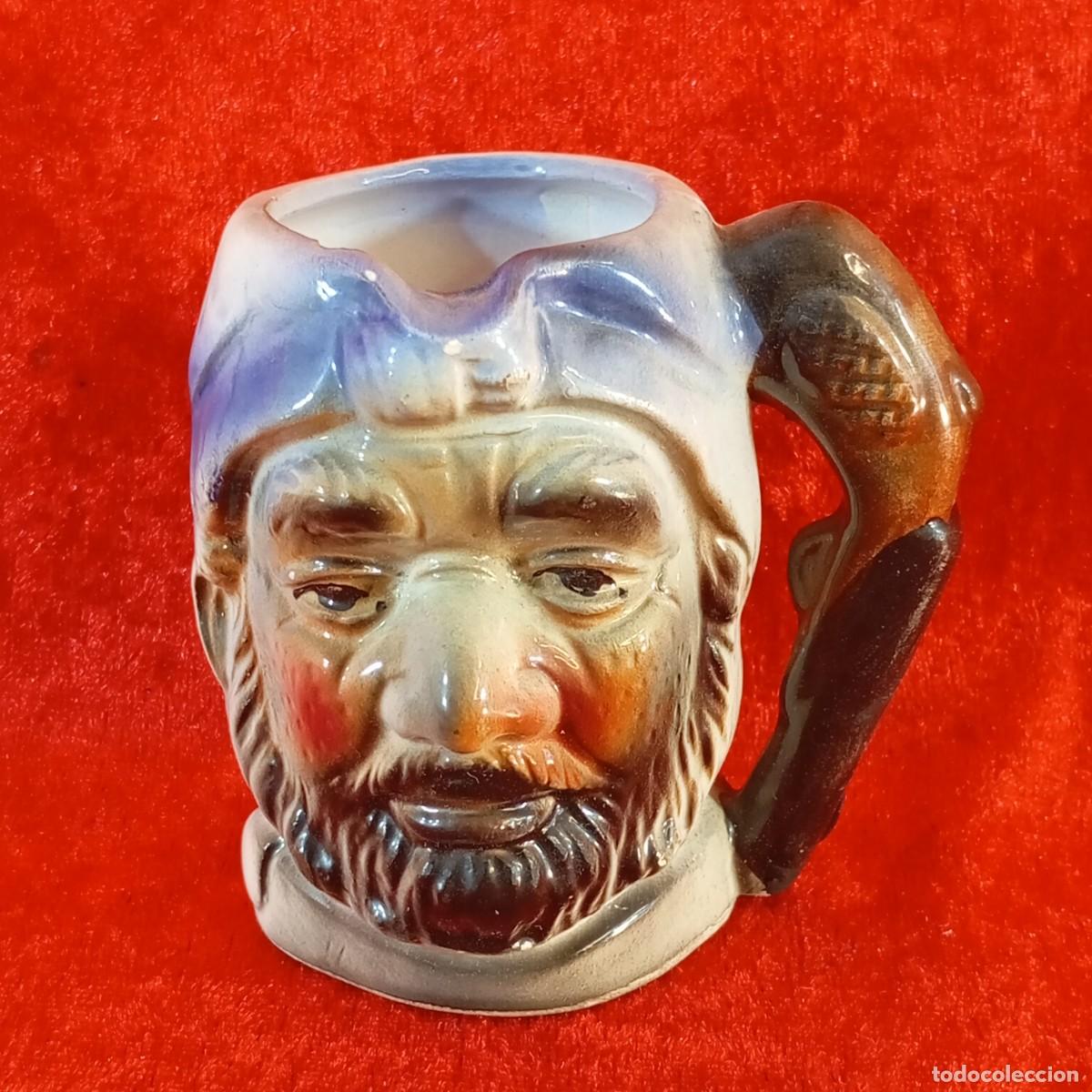 Antig&uuml;edades: JARRA VINTAGE DECORATIVA - ESTILO TOBY - ESMALTADA Y PINTADA A MANO - SIGLO XX - 7,5 CM ALTO - 21