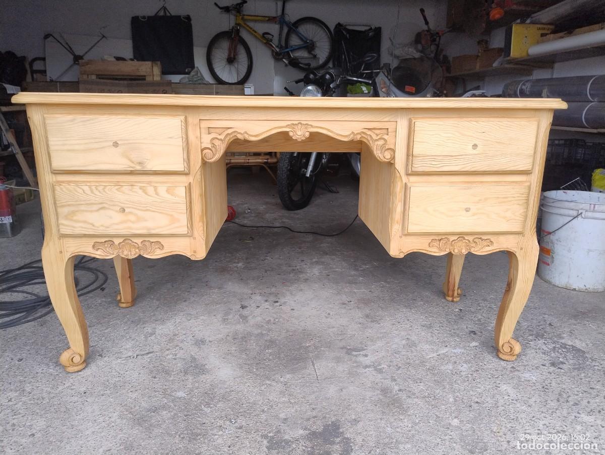 Antiques: Mueble tocador de madera de pino natural con cuatro cajones