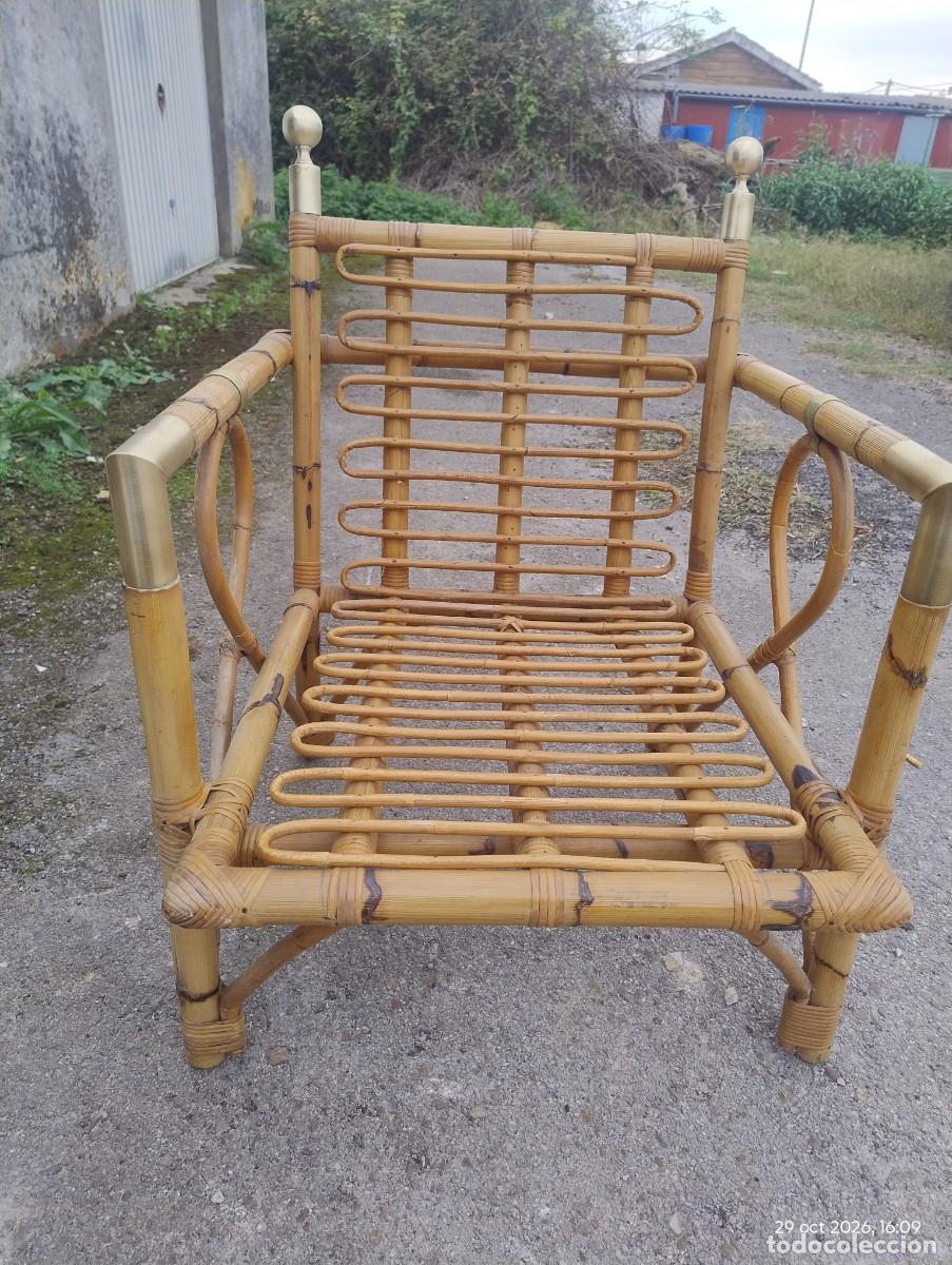 Antig&uuml;edades: Sill&oacute;n de minbre con decorados de bronce - Foto 1