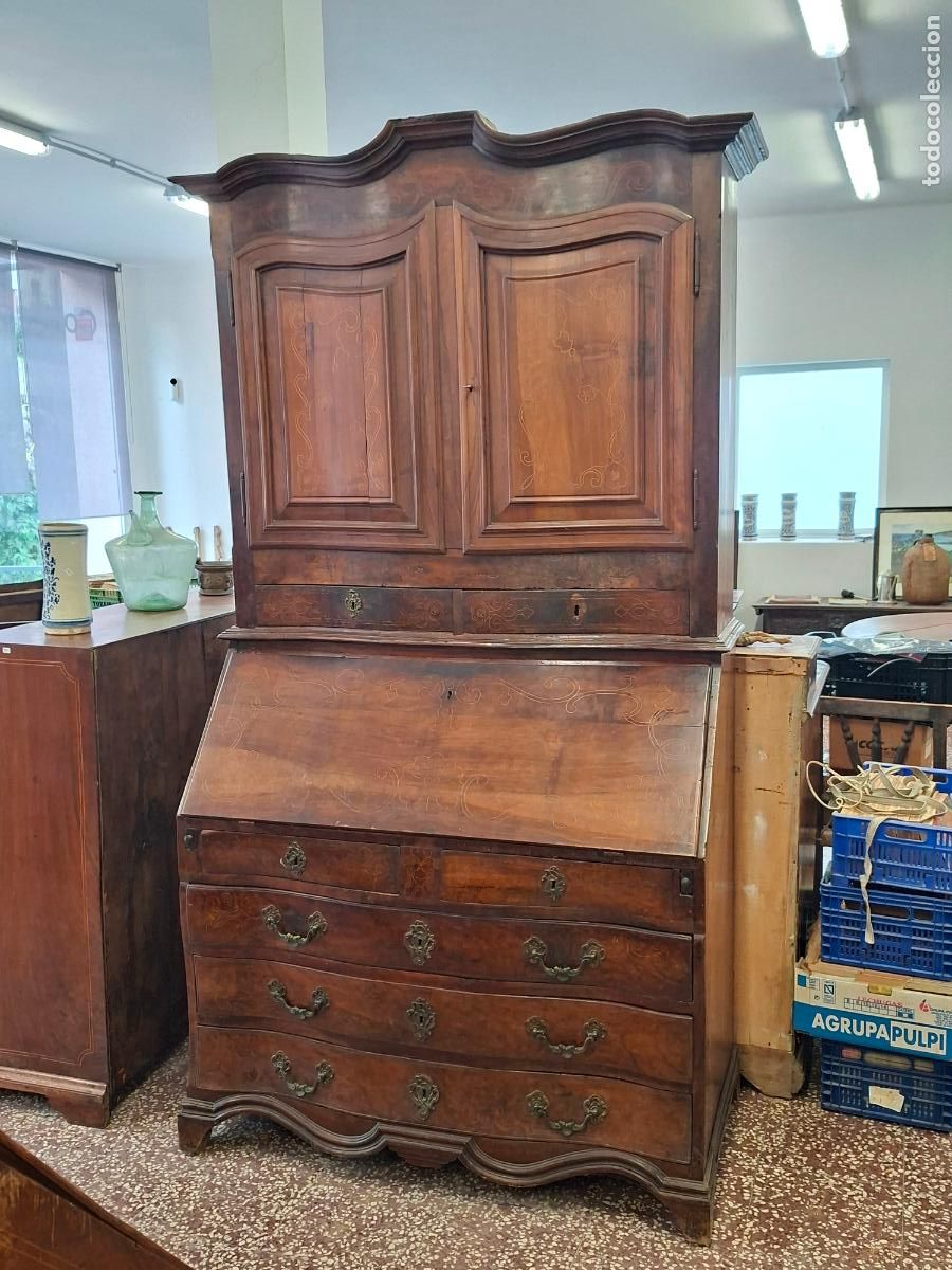 Antig&uuml;edades: ESCRITORIO LIBRERIA NOGAL DE TORRUELLA ORIGINAL