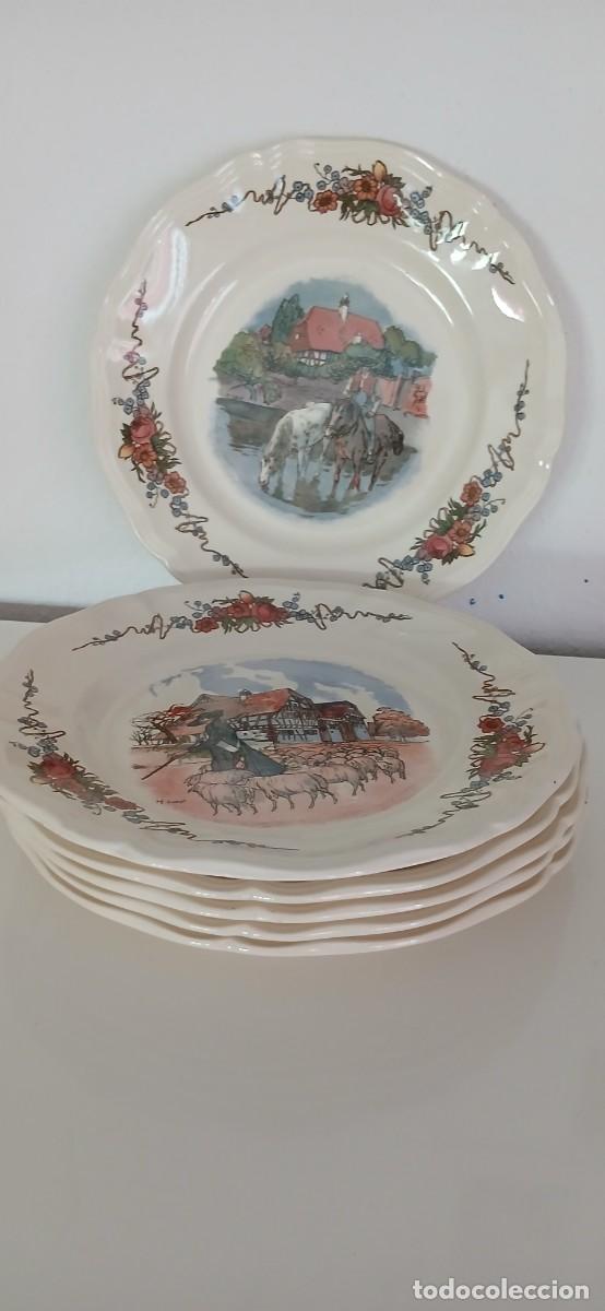 Antig&uuml;edades: Antiguio Juego de 6 Platos Serreguemines Faience France