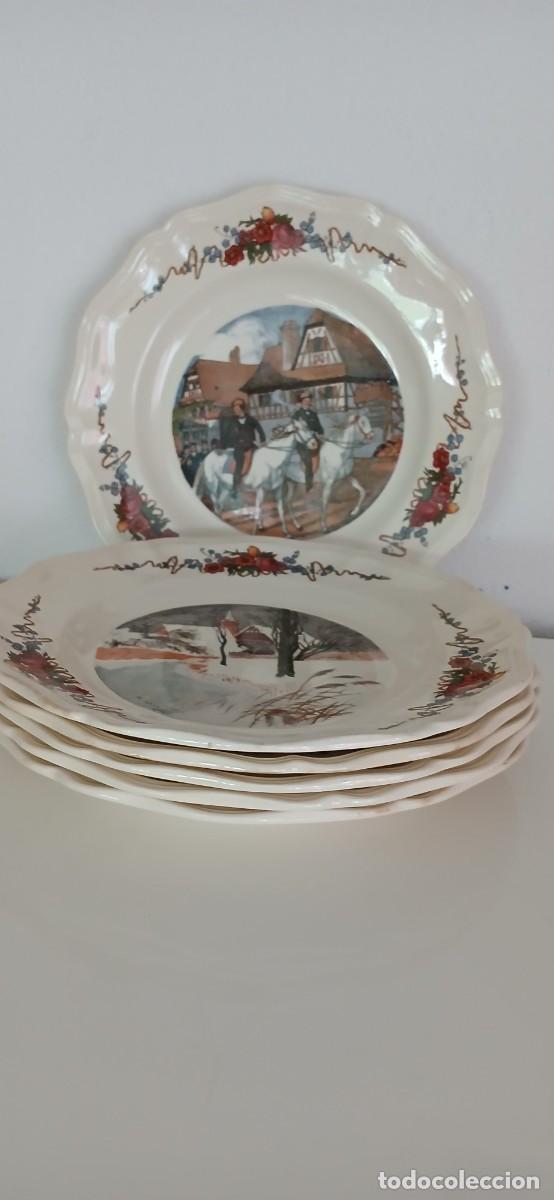 Antig&uuml;edades: JUEGO DE 6 PLATOS SERREGUEMINES FRANCE 25CM