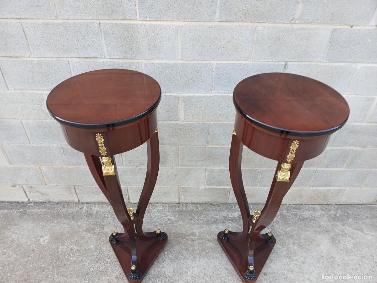Antig&uuml;edades: 2 Dos Columnas antiguas estilo Imperio (128 cm). Pareja de Pedestales pie columna antigua Neocl&aacute;sico - Foto 5