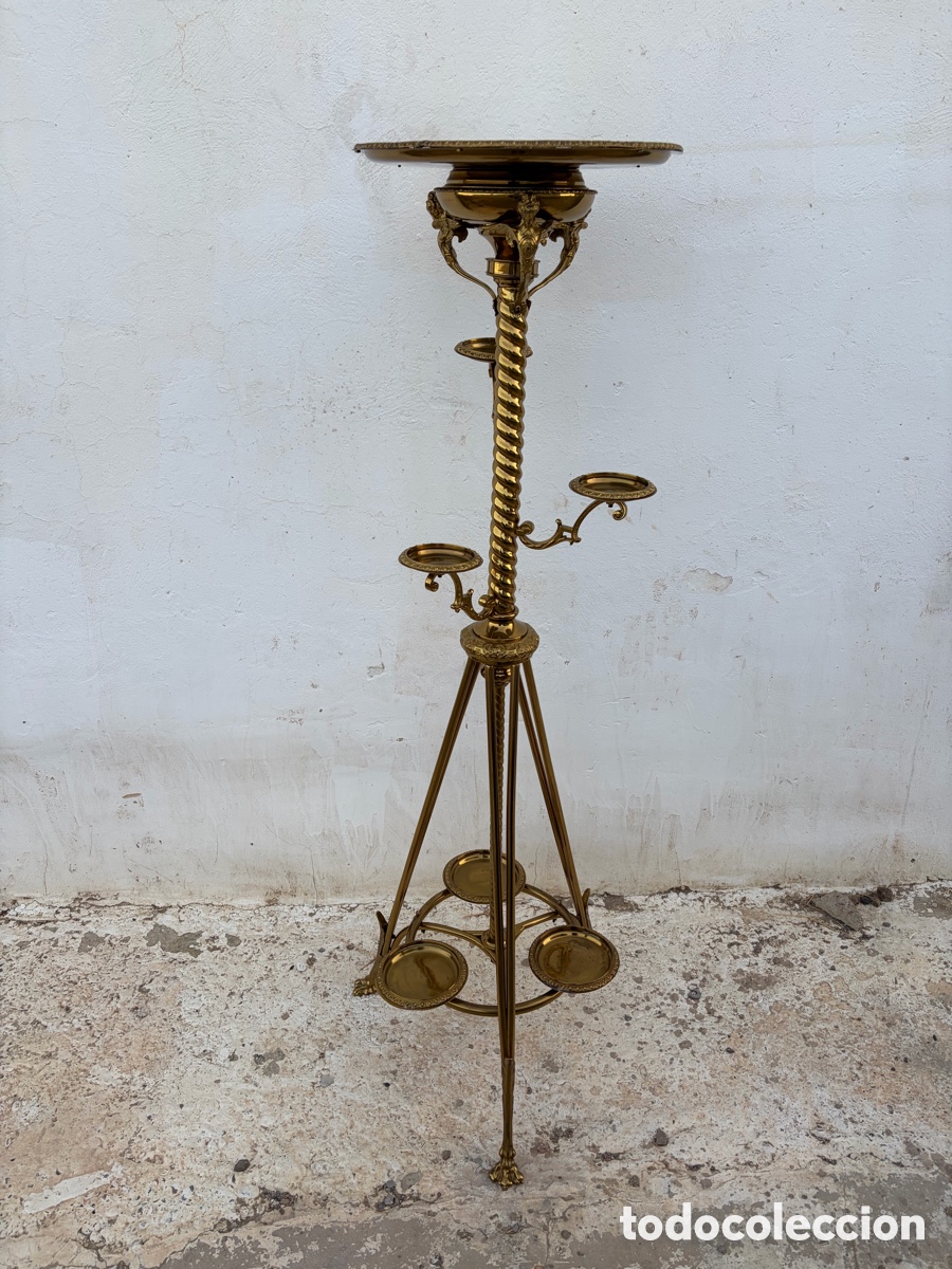 Antiques: PEANA MODERNISTA CON JAULA PARA PAJAROS