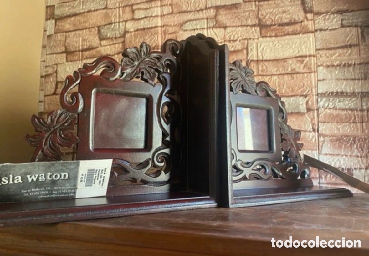 Antig&uuml;edades: Sujeta libros de madera - Foto 1