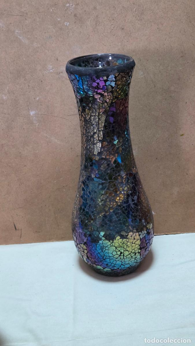 Antiguidades: jarron de cristal de brillos