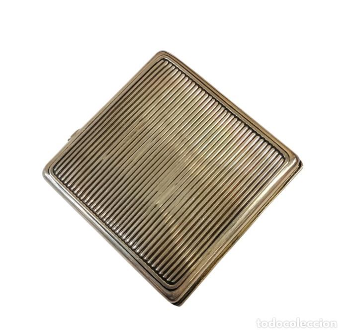 Antig&uuml;edades: ANTIGUA POLVERA DE TOCADOR DE ESTILO ART D&Eacute;CO. PLATA PUNZONADA. EUROPA. C. 1940-1950