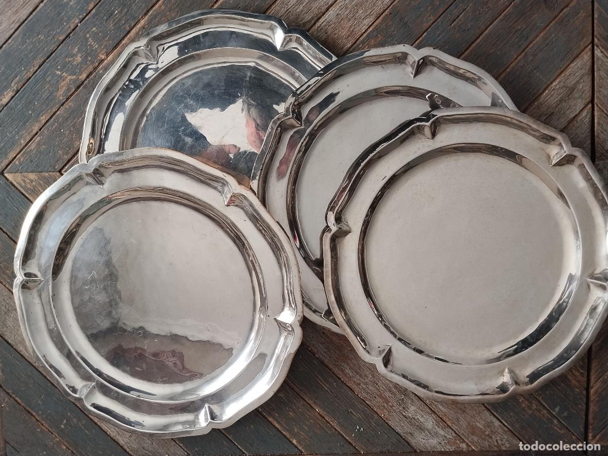 Antig&uuml;edades: Lote 4 bandejas vintage plateadas IMP S.A. M&eacute;xico - Hecho en M&eacute;xico