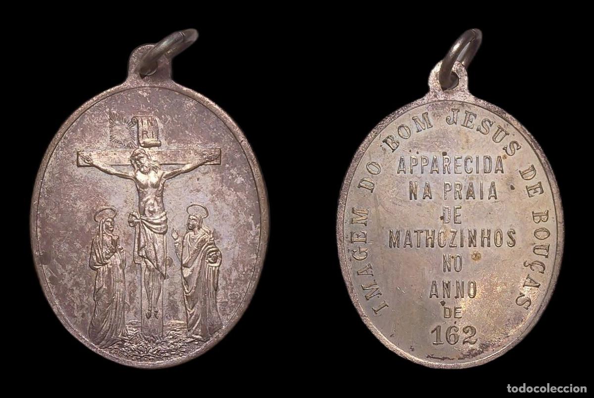 Antiquit&auml;ten: MEDALLA RELIGIOSA BUEN JESUS DE BOU&Ccedil;AS MATONI&Ntilde;OS (PORTUGAL) METAL PLATEADO