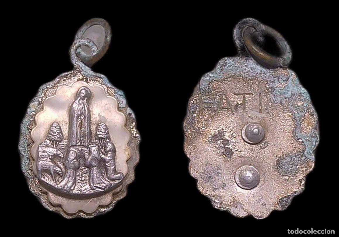 Antiquit&auml;ten: MEDALLA RELIGIOSA PORTUGAL NUESTRA SE&Ntilde;ORA DE FATIMA METAL BLANCO Y BEQUELITA