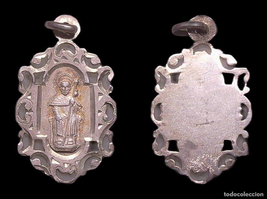 Antiquit&auml;ten: MEDALLA RELIGIOSA SANTIAGO DE COMPOSTELA SANTIAGO SENTADO MEDALLA CALADA PLATA