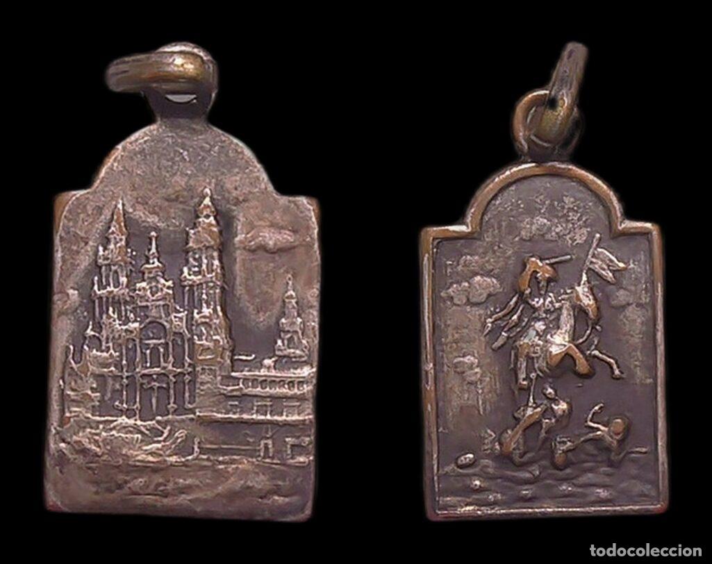 Antiquit&auml;ten: MEDALLA RELIGIOSA SANTIAGO DE COMPOSTELA SANTIAGO A CABALLO CATEDRAL DE SANTIAGO