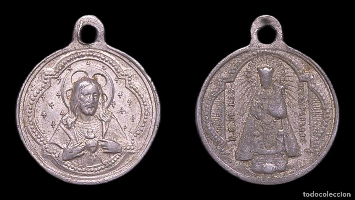 Antiquit&auml;ten: MEDALLA RELIGIOSA VALENCIA VIRGEN DE LOS DESAMPARADOS SAGRADO CORAZON DE JESUS
