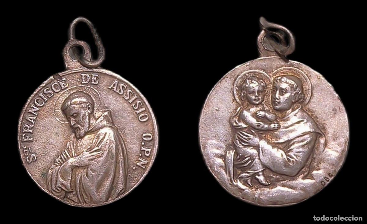 Antiquit&auml;ten: MEDALLA RELIGIOSA ITALIA PADUA SAN ANTONIO DE PADUA SAN FRANCISCO DE ASIS