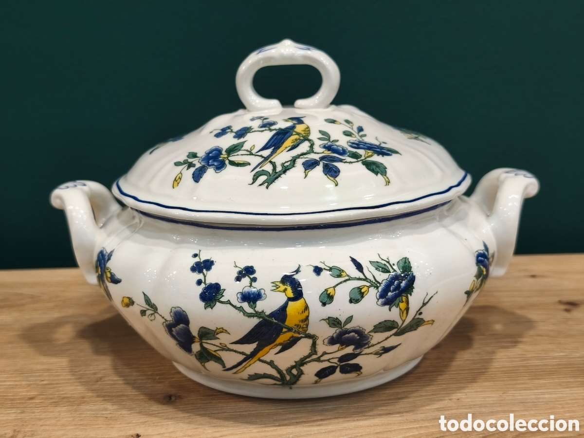 Antig&uuml;edades: Sopera / Legumbrera con Tapa Porcelana Villeroy & Boch - Modelo Phoenix Blau