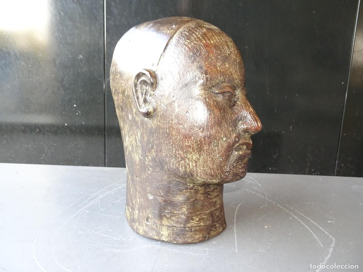 Antig&uuml;edades: Cabeza de Bronce Estilo Benin / Ife - Foto 2