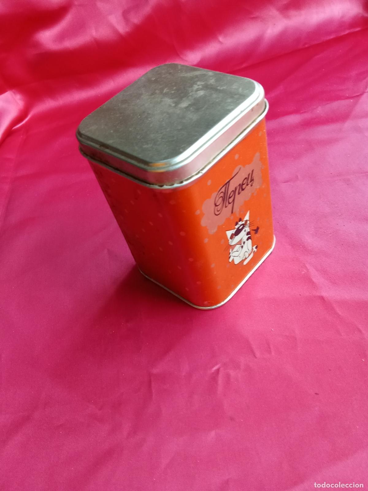 Antig&uuml;edades: Lata de t&eacute; Tepeu. Caja plomo - Foto 1