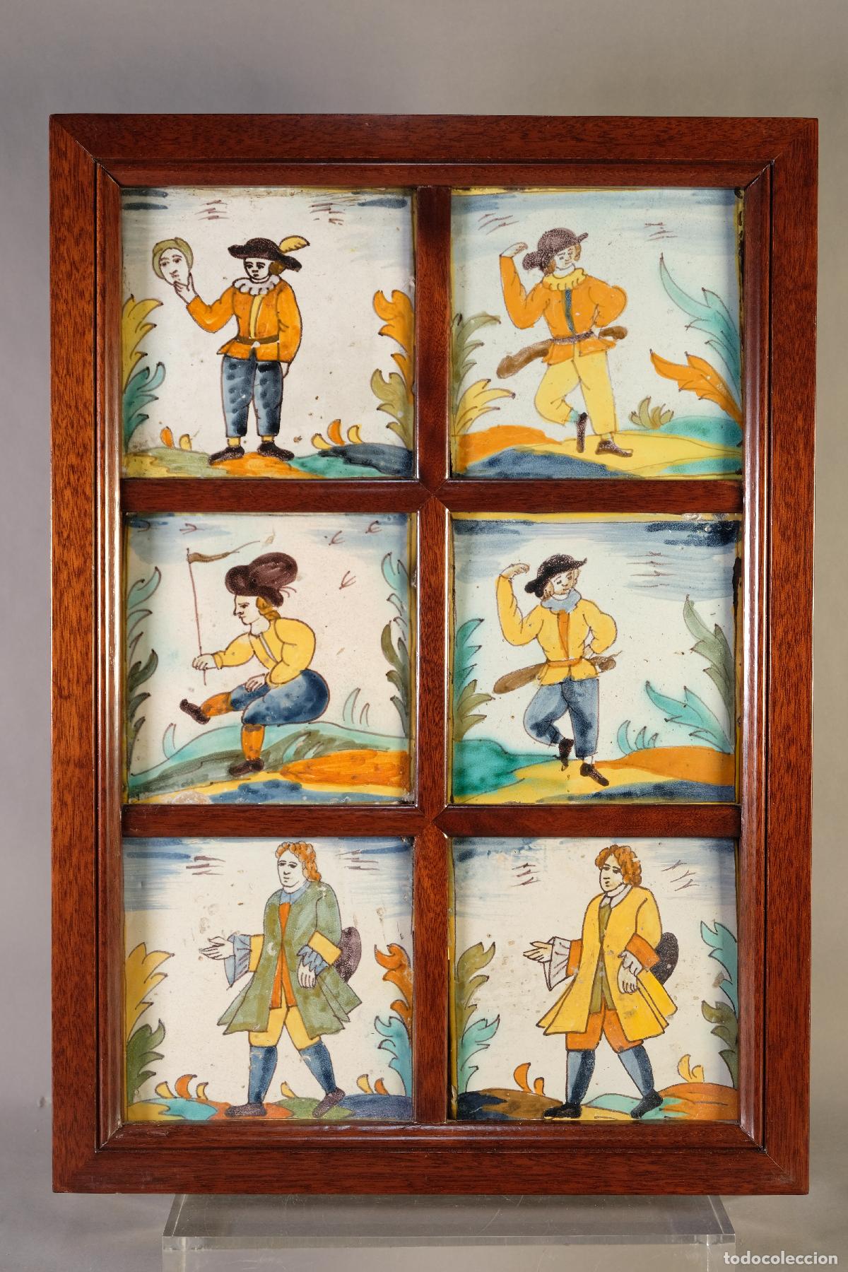 Antig&uuml;edades: Antiguos azulejos de artes y oficiones en loza catalana siglo XVIII