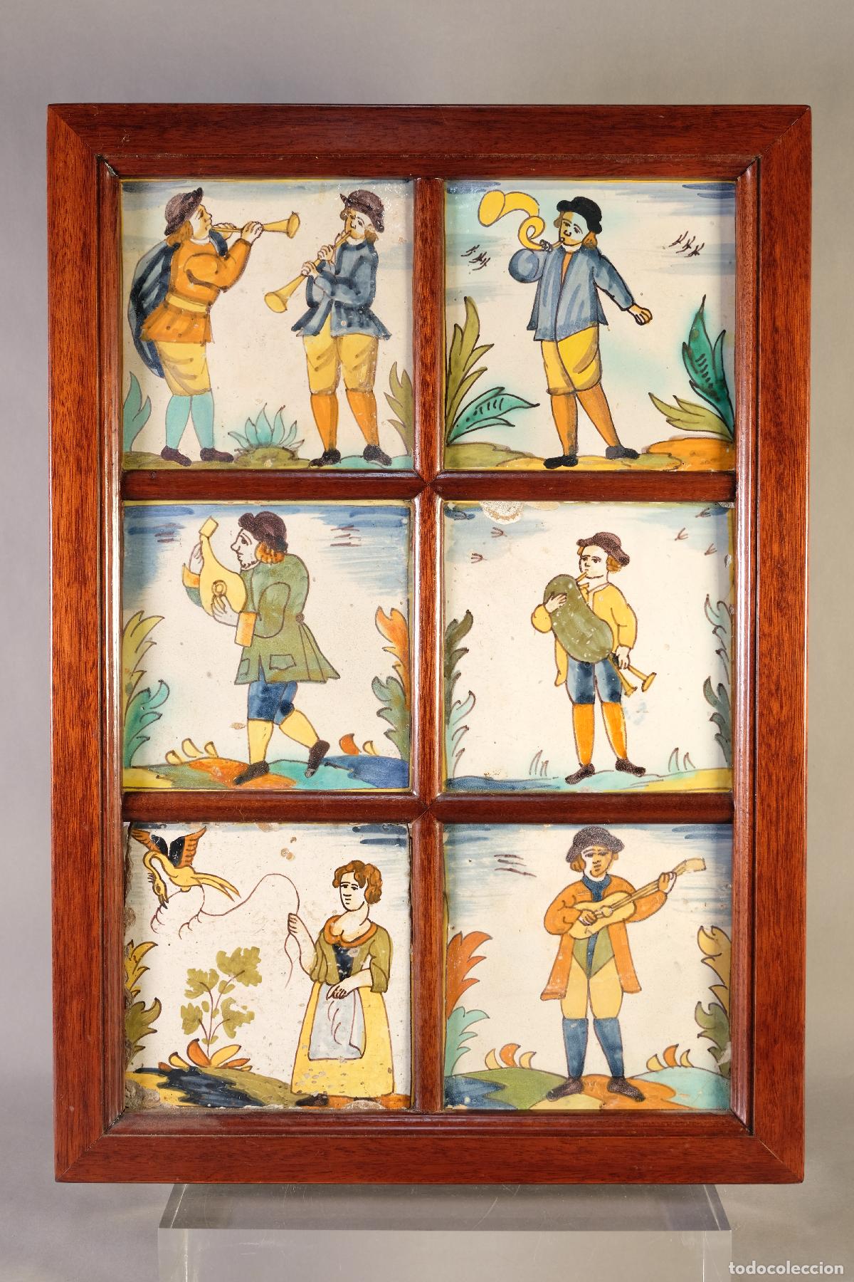 Antig&uuml;edades: Antiguos azulejos de artes y oficiones en loza catalana siglo XVIII