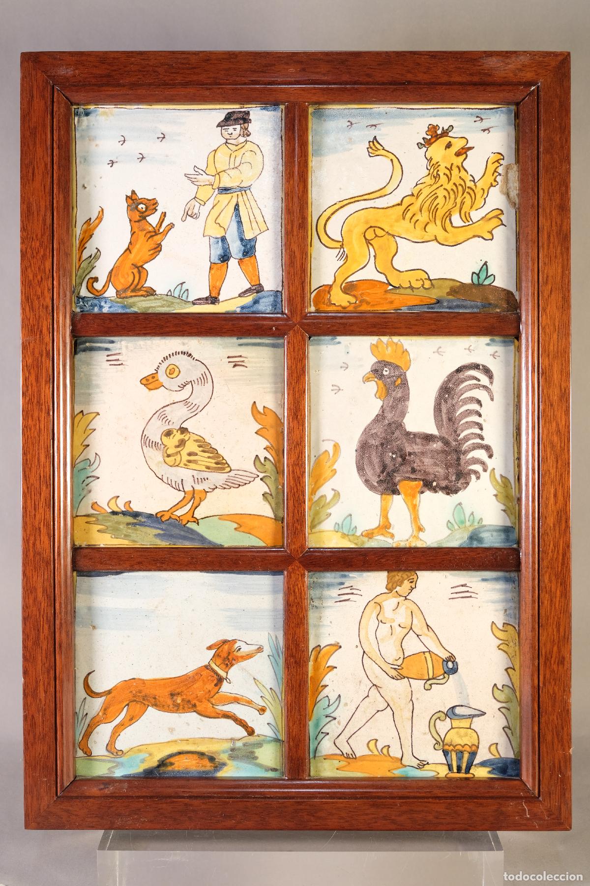 Antig&uuml;edades: Antiguos azulejos de artes y oficiones en loza catalana siglo XVIII