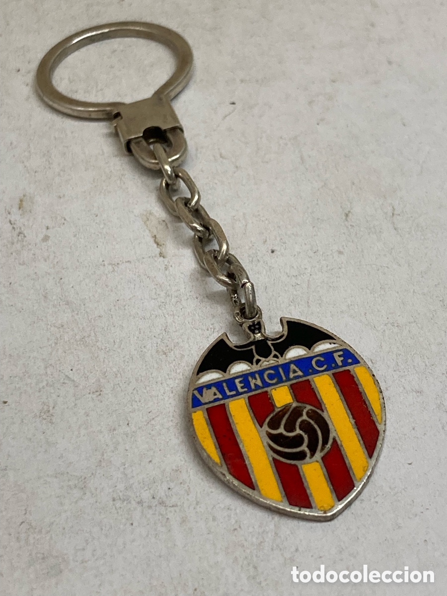 Antig&uuml;edades: Llavero de plata esmaltado Valencia CF C671