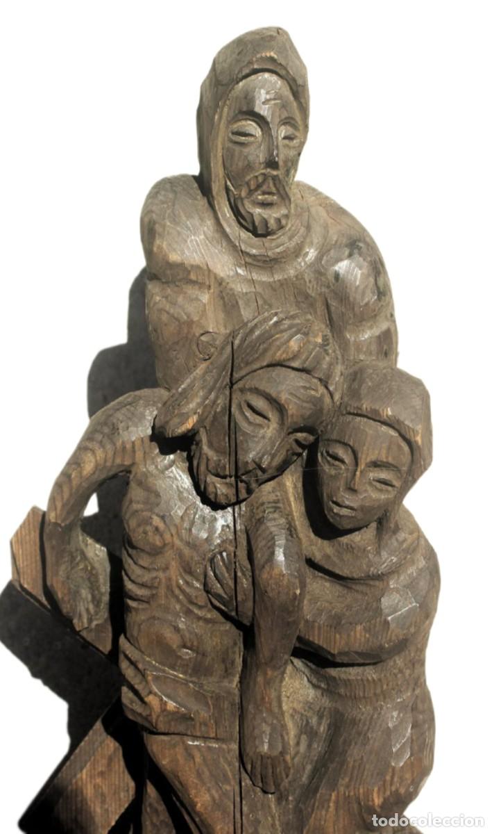 Antig&uuml;edades: Talla Religiosa Antigua de Madera-1900 - 1950 - Foto 2