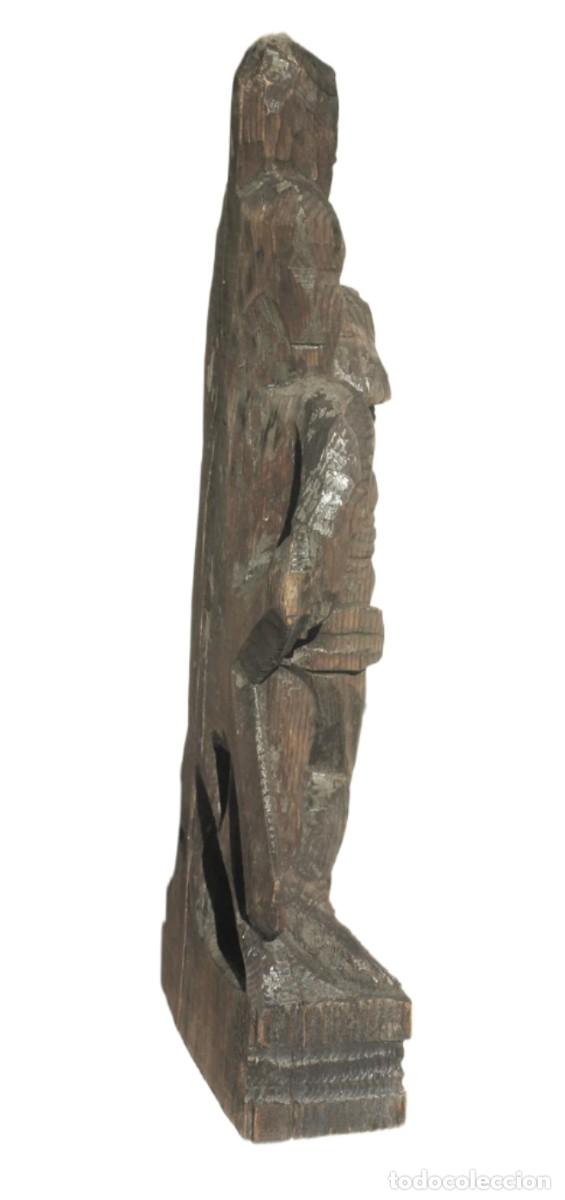 Antig&uuml;edades: Talla Religiosa Antigua de Madera-1900 - 1950 - Foto 5
