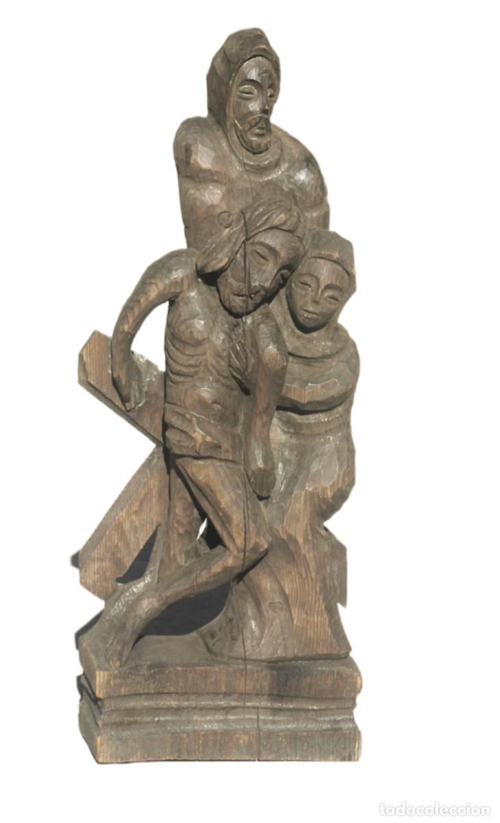 Antig&uuml;edades: Talla Religiosa Antigua de Madera-1900 - 1950 - Foto 10