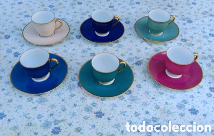 Antig&uuml;edades: Charles Field Haviland Limoges tazas de t&eacute; antiguas alta colecci&oacute;n