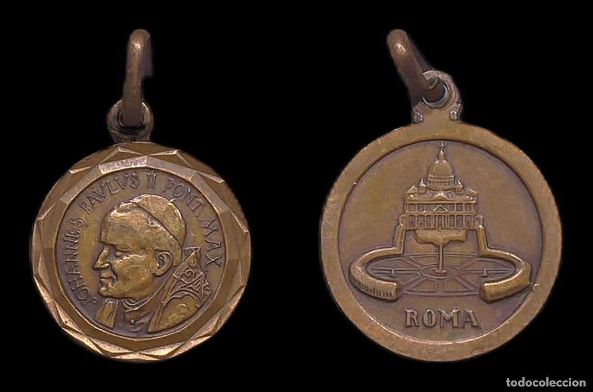 Antiguidades: MEDALLA RELIGIOSA ITALIA ROMA JUAN PABLO II PLAZA SAN PEDRO BRONCE